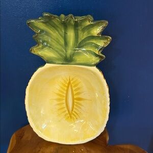 Target Home Pineapple Shaped Ceramic Serving Dish Size 14.5” Long x 9” Wide